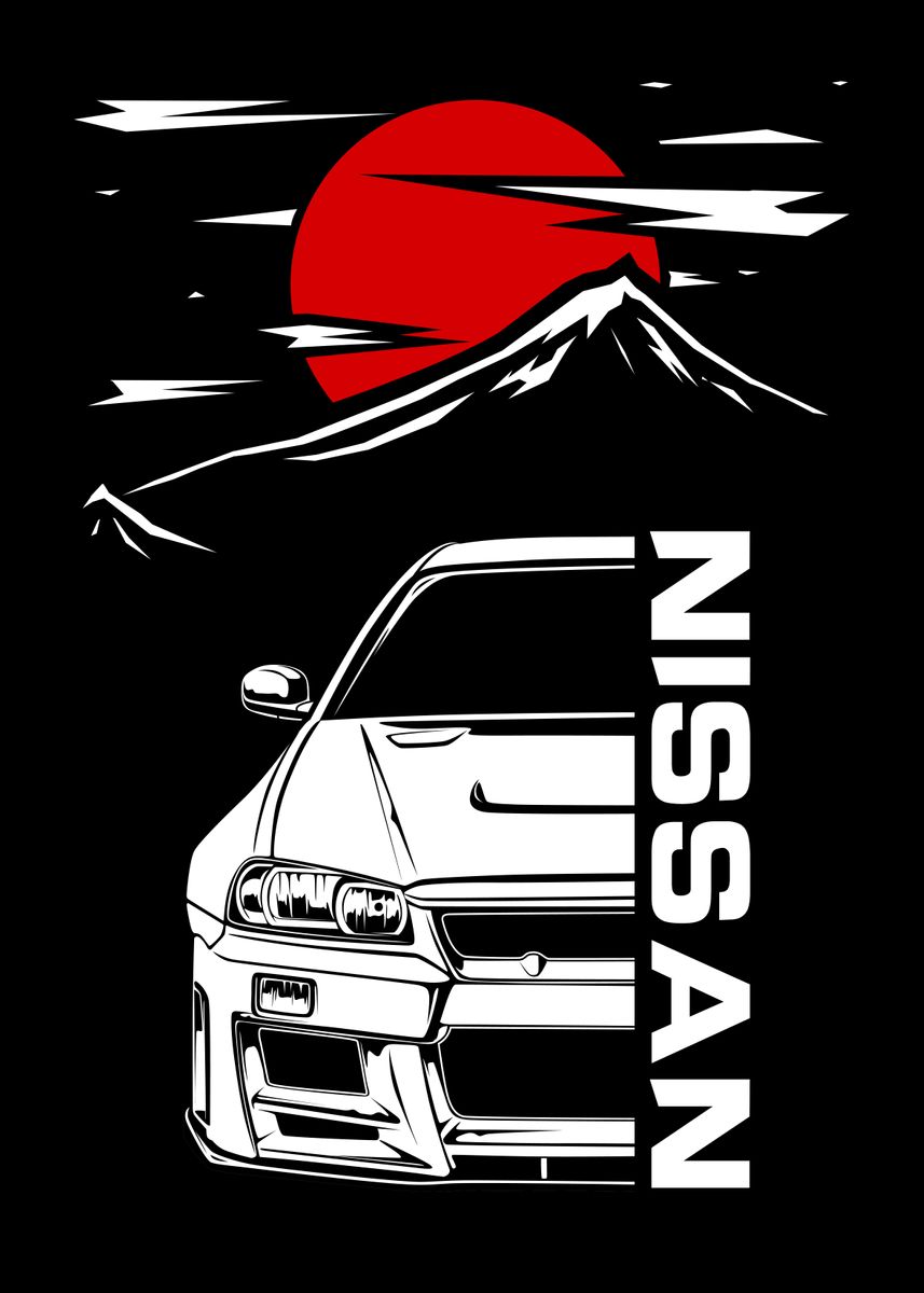 'Nissan R34 Skyline' Poster by Faissal Thomas | Displate