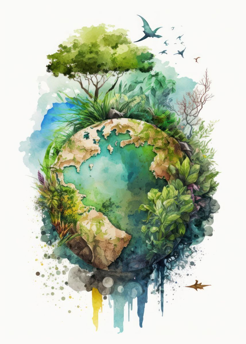 'Earth ecology life Nature' Poster, picture, metal print, paint by Dr ...