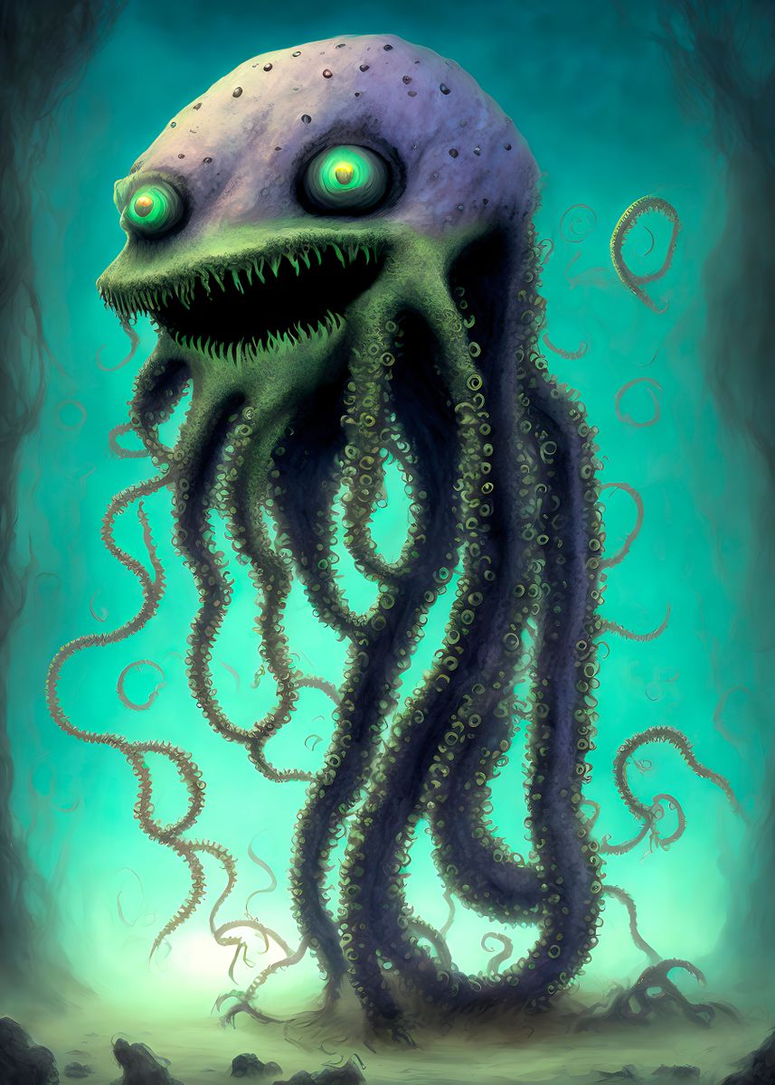 'MYTHOLOGICAL OCTOPUS' Poster, picture, metal print, paint by Osvaldo ...