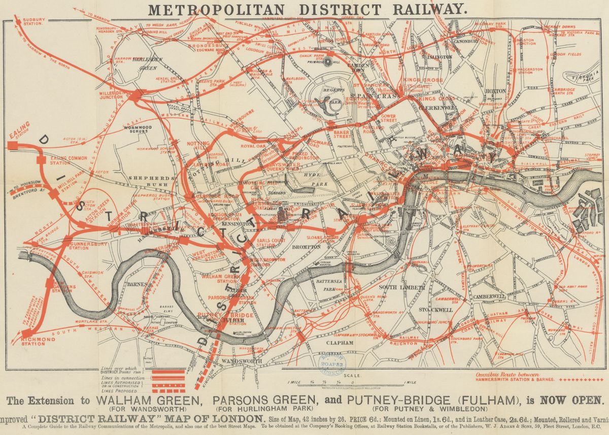 'London railway vintage map' Poster by Bar Vardi | Displate