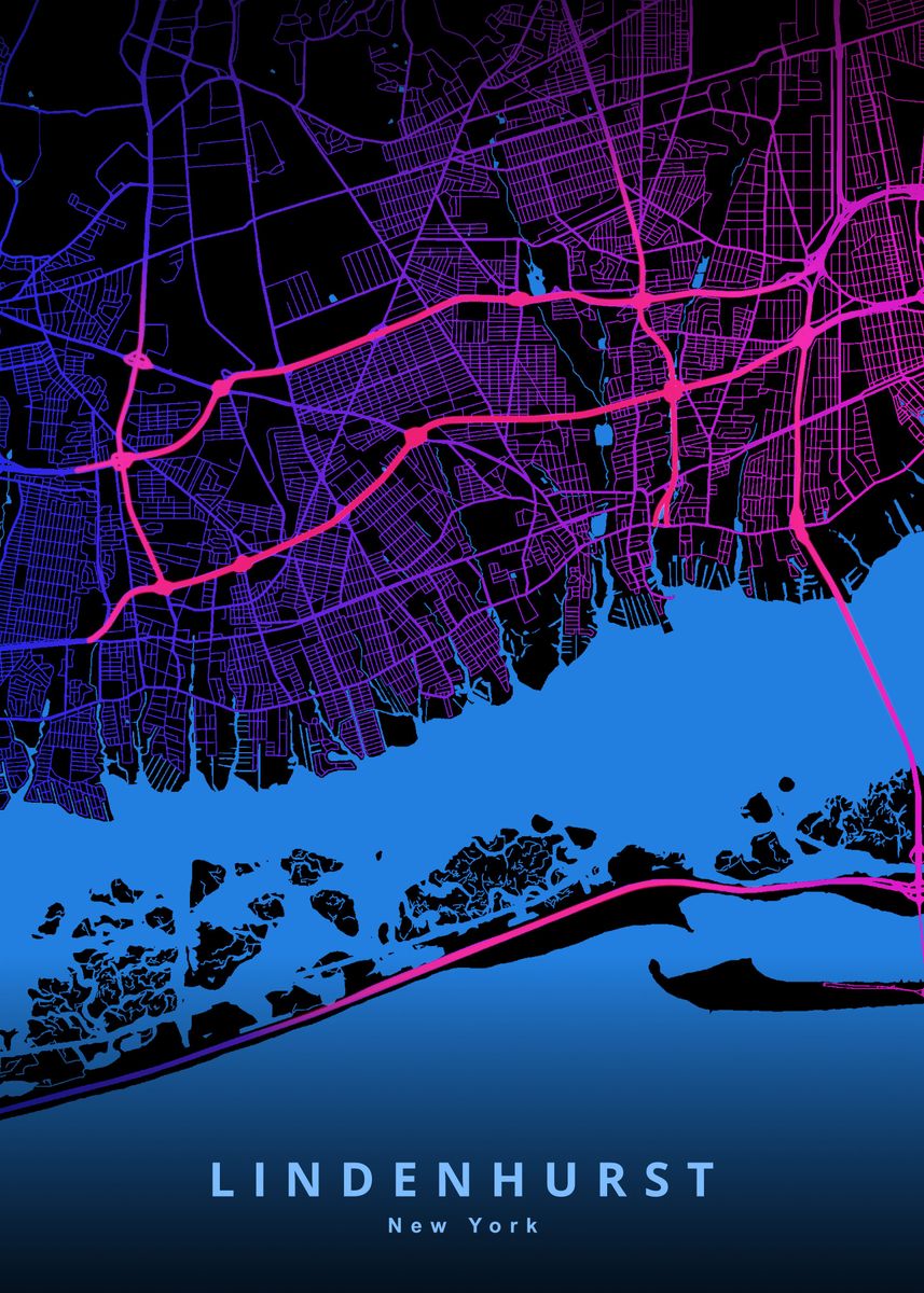 'Lindenhurst' Poster, picture, metal print, paint by Deeo Displate