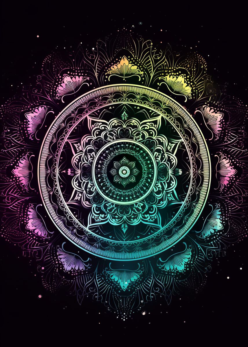 'Calming Meditation Mandala' Poster by MaluBobo | Displate