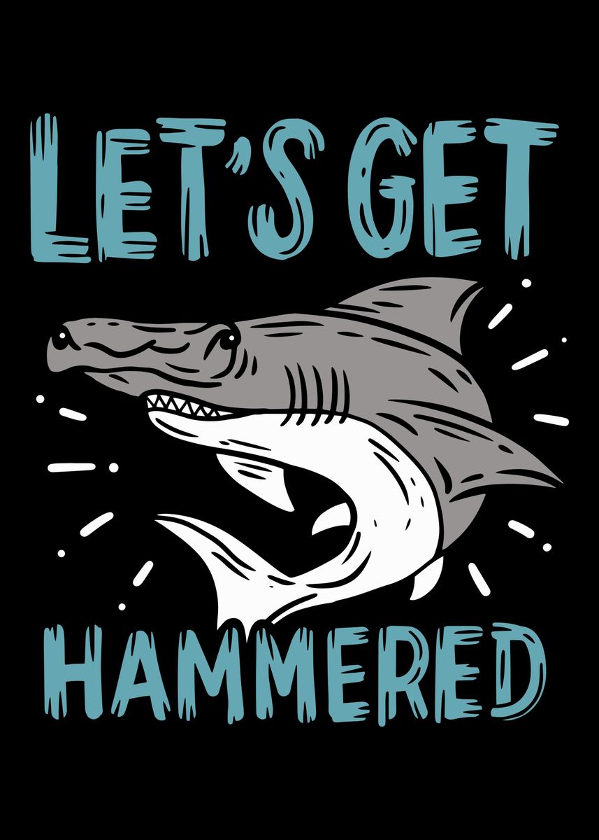 'Funny Hammerhead Shark' Poster, picture, metal print, paint by ...