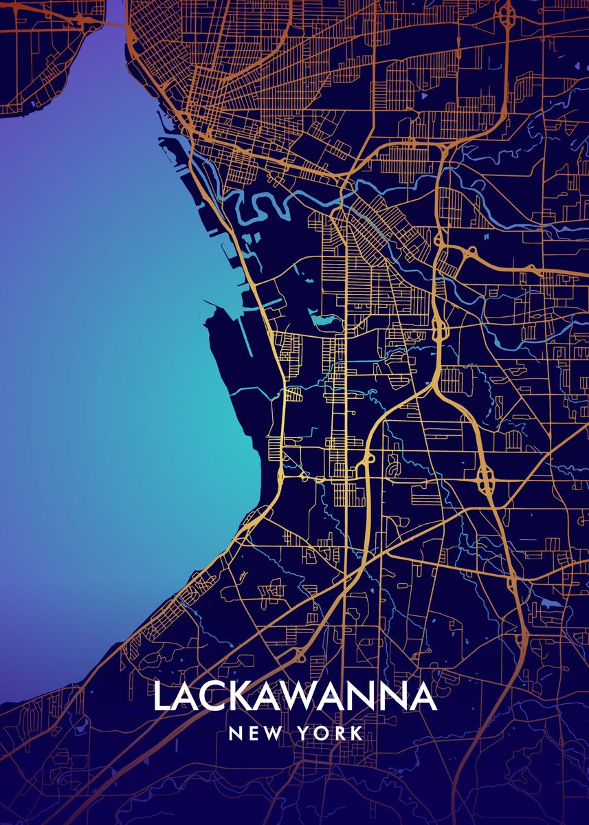 'Lackawanna NY' Poster by Miracle Studio Displate
