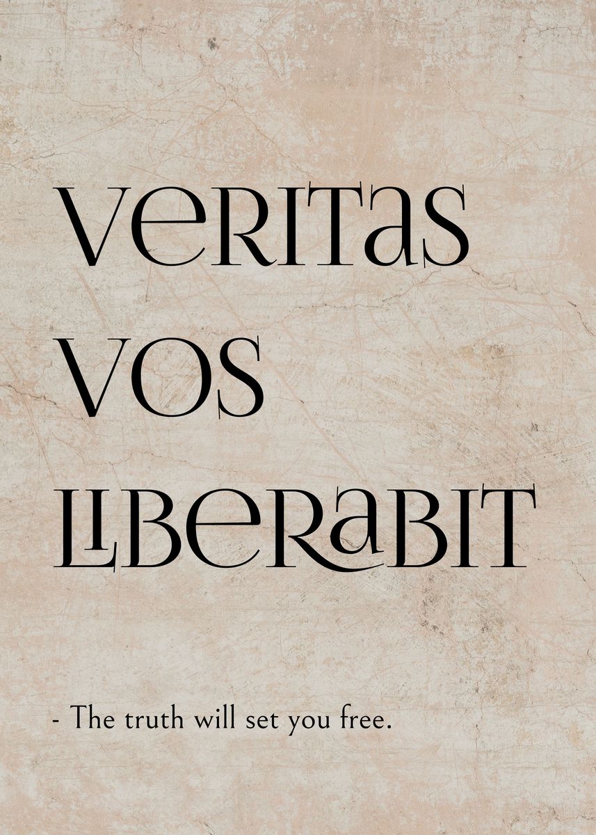'Latin Quote About Truth' Poster, picture, metal print, paint by Jovana