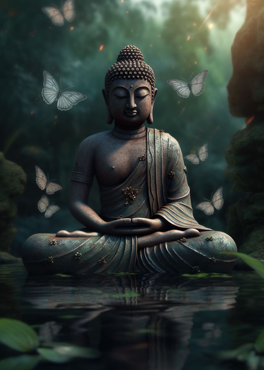 'Buddha Butterfly Forest' Poster by AyrioArt | Displate