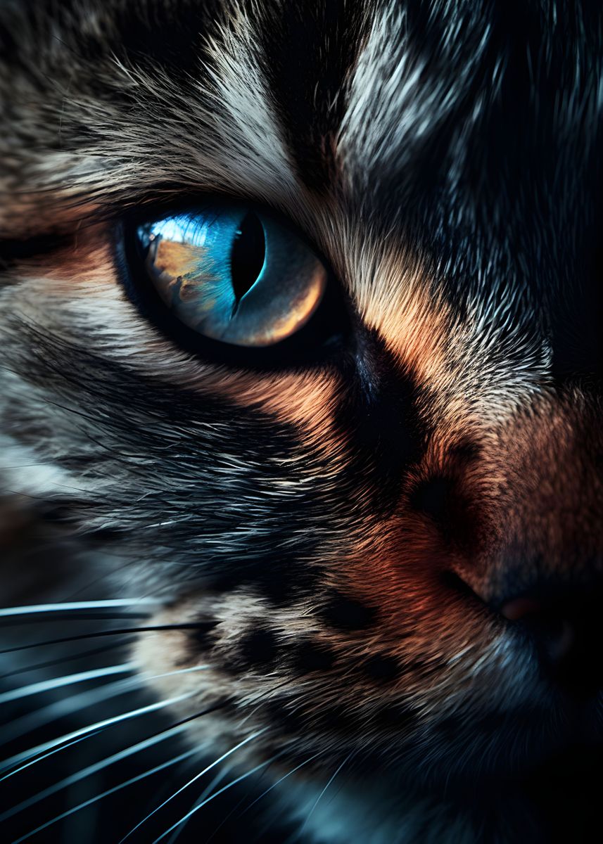 'Gorgeous Cat Eye Macro' Poster by Pixaverse | Displate