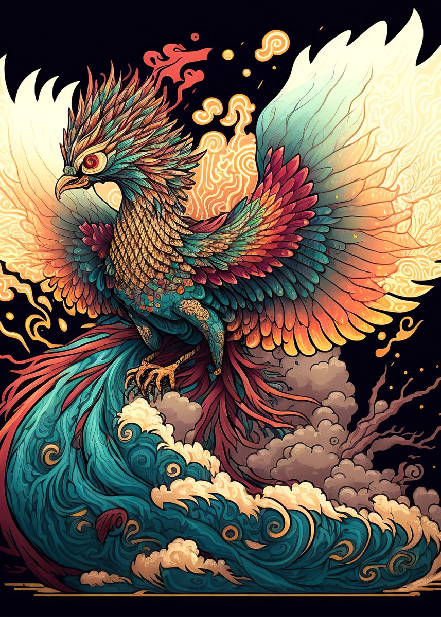 'Phoenix' Poster, picture, metal print, paint by Animal Magic | Displate