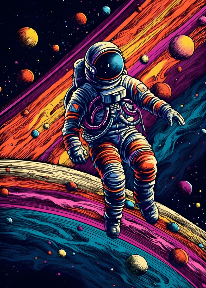 'Astronaut colorful' Poster by Horace Laura | Displate