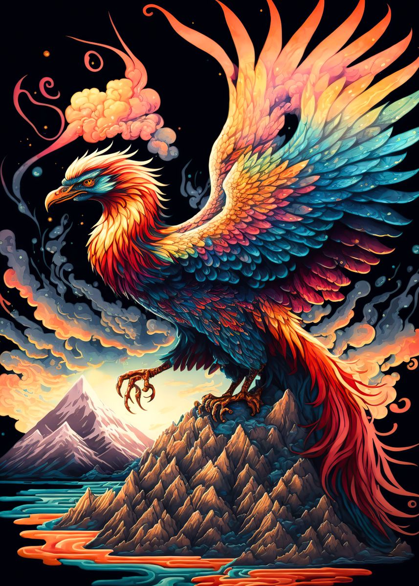 'Phoenix' Poster, picture, metal print, paint by Ellen Farrah Art ...