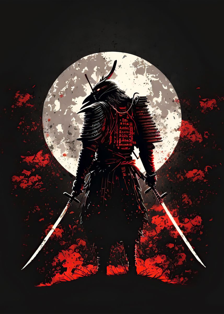 'Samurai Japanese' Poster, picture, metal print, paint by Raheel Hollis ...