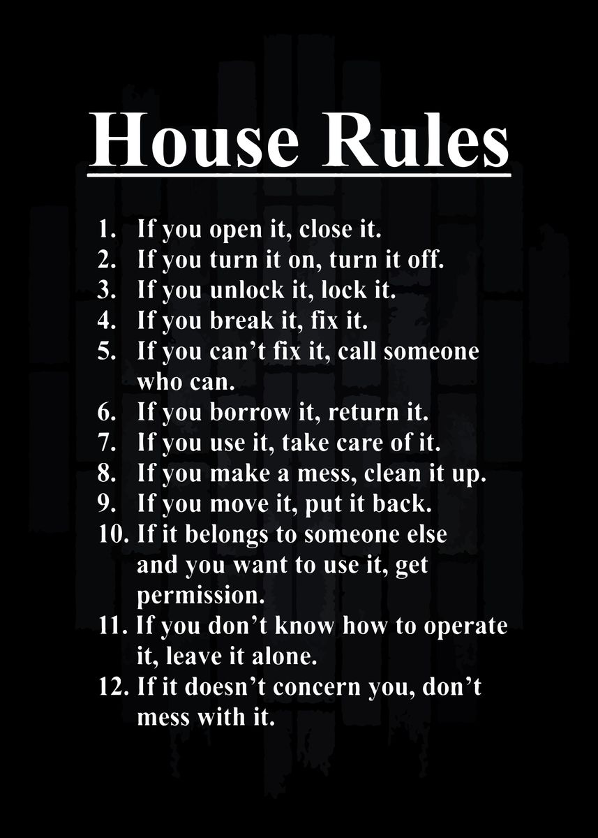 'House Rules Motivation' Poster, picture, metal print, paint by Art ...