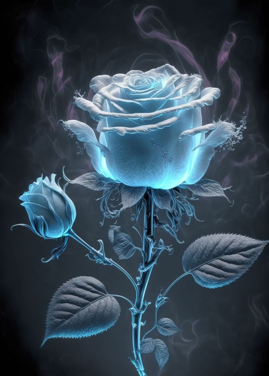 'blue Rose ' Poster, Picture, Metal Print, Paint By Hari Buckner 