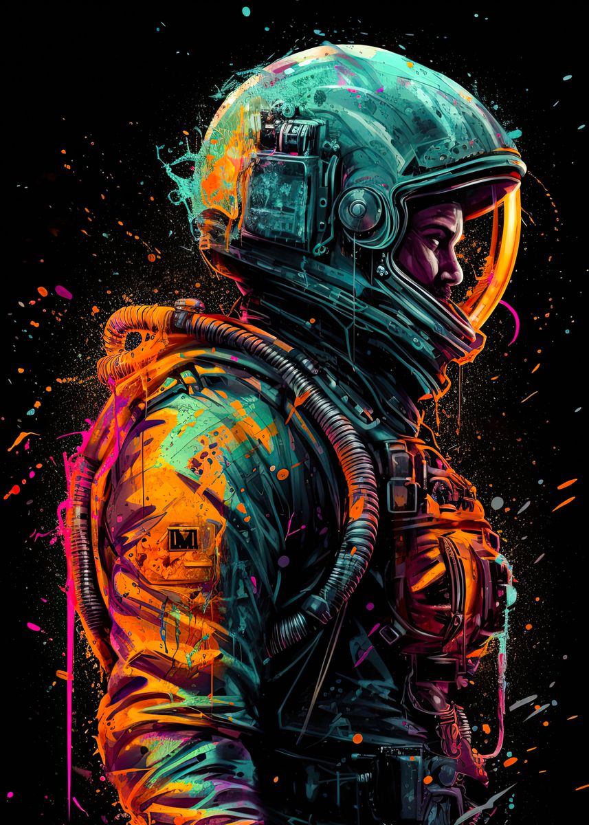 'Astronaut Abstract Art' Poster, picture, metal print, paint by Art ...