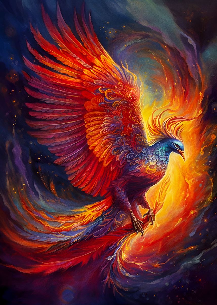 'Colorful phoenix' Poster, picture, metal print, paint by Elz art ...