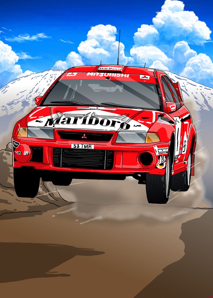Lancer Rally Poster 'Lancer Evo VI WRC' Poster, picture, metal print, paint by ND Fat ...