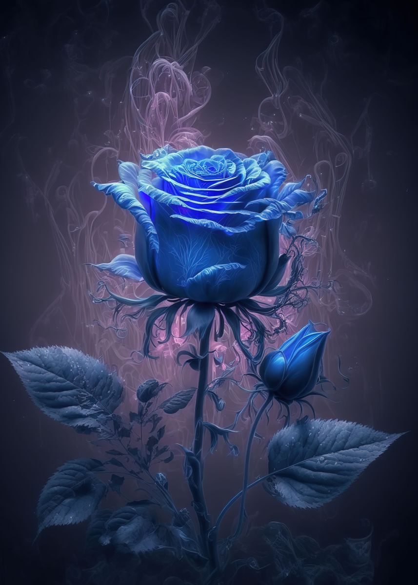 'Blue Rose ' Poster, picture, metal print, paint by Hari Buckner | Displate