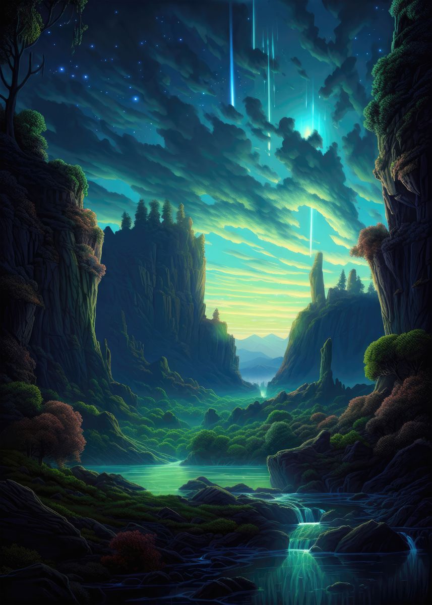 'Dreamscape' Poster, picture, metal print, paint by murtzart | Displate