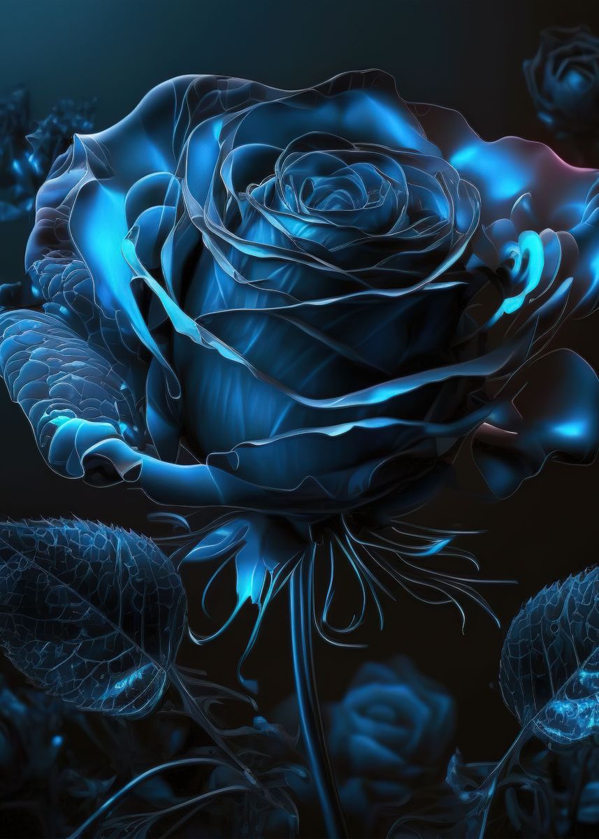 'Blue Rose ' Poster, picture, metal print, paint by Hari Buckner | Displate