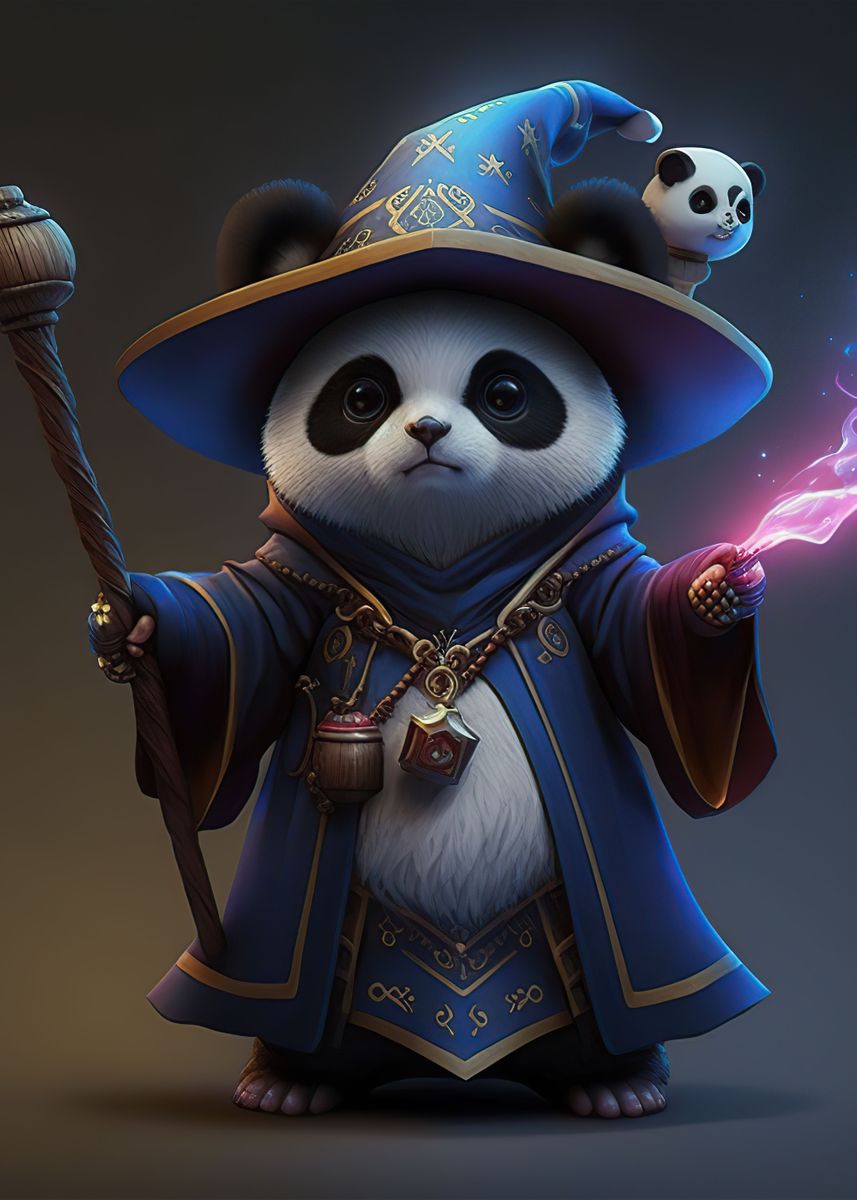 'Panda witch' Poster by Silhouette Anime Art | Displate