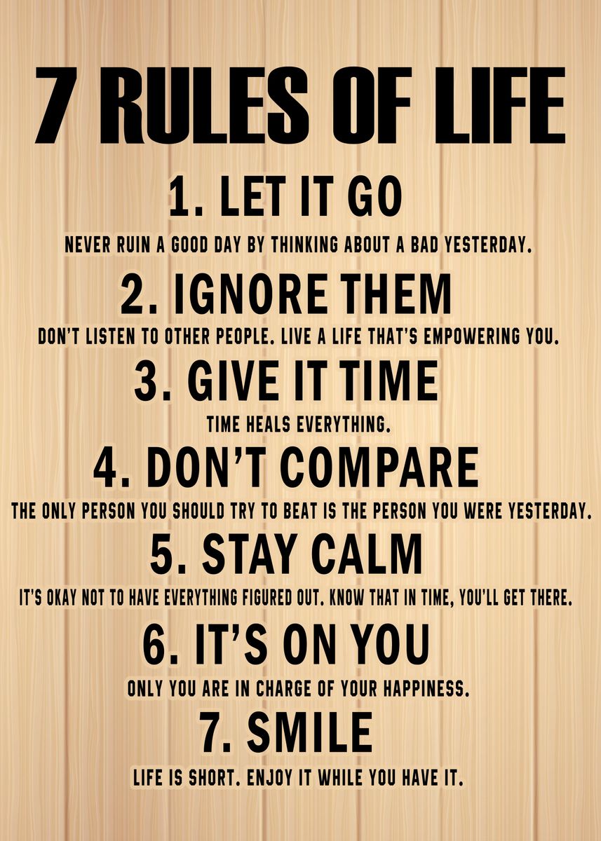 '7 Rules Of Life' Poster, picture, metal print, paint by Nice Pictures ...