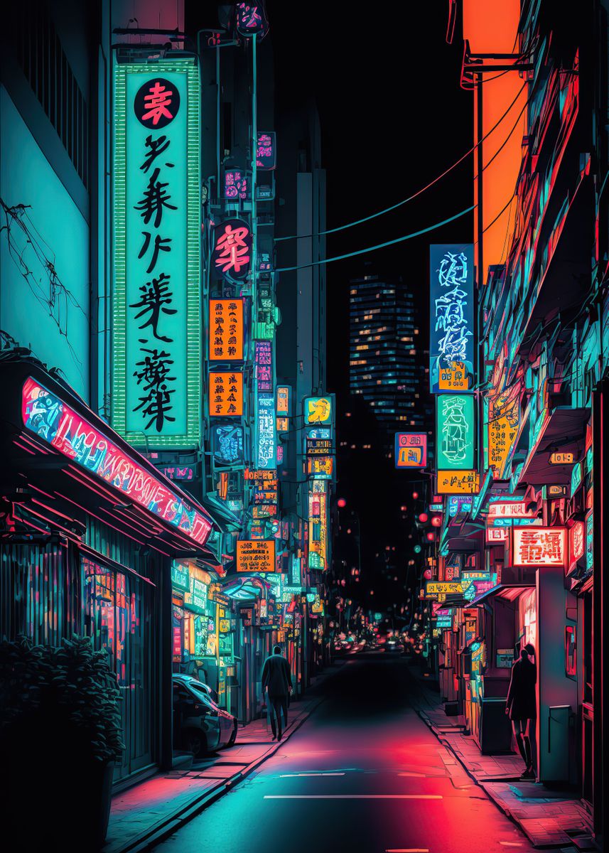 'Tokyo neon japanese' Poster by Anime Poster | Displate