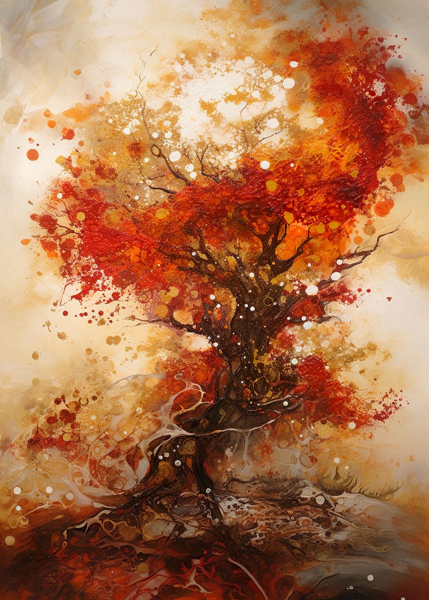 'Blood Tree' Poster, picture, metal print, paint by Quasarai | Displate