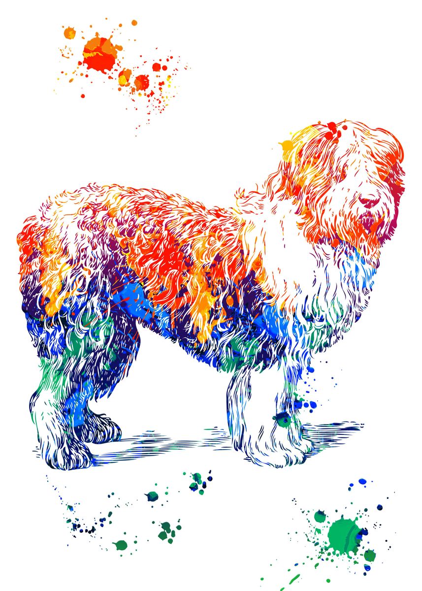 'Sheepdog' Poster, picture, metal print, paint by Moorhead