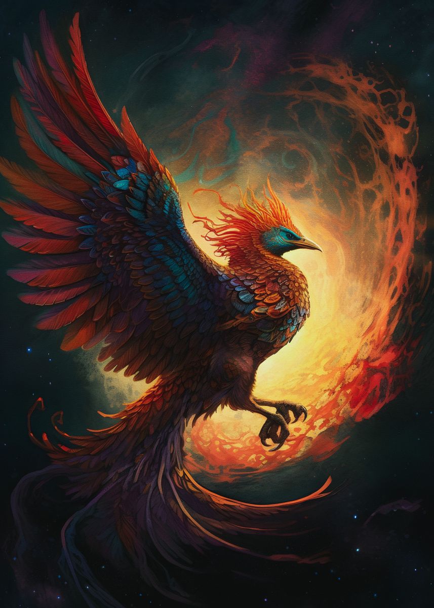 'Colorful Phoenix' Poster, picture, metal print, paint by Elz art ...