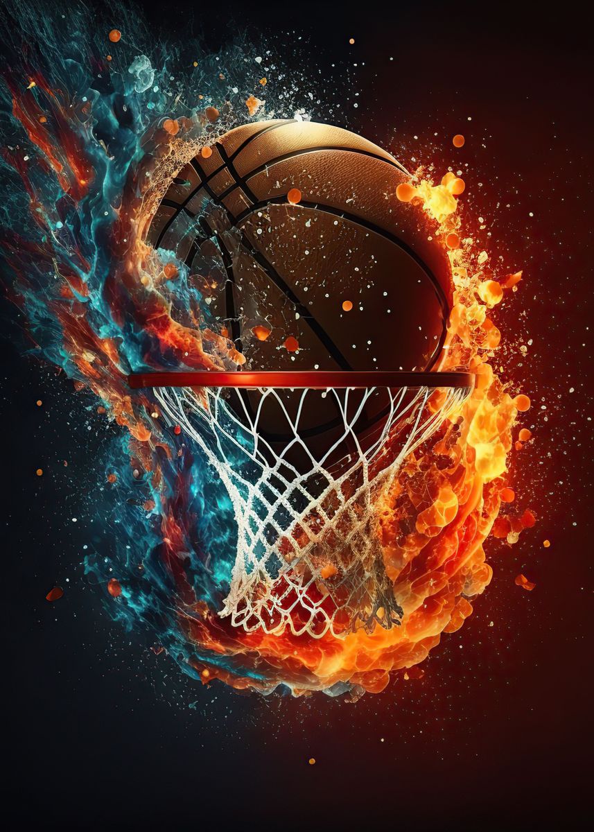 'Basketball colorful' Poster by Ahmet Thorpe Displate