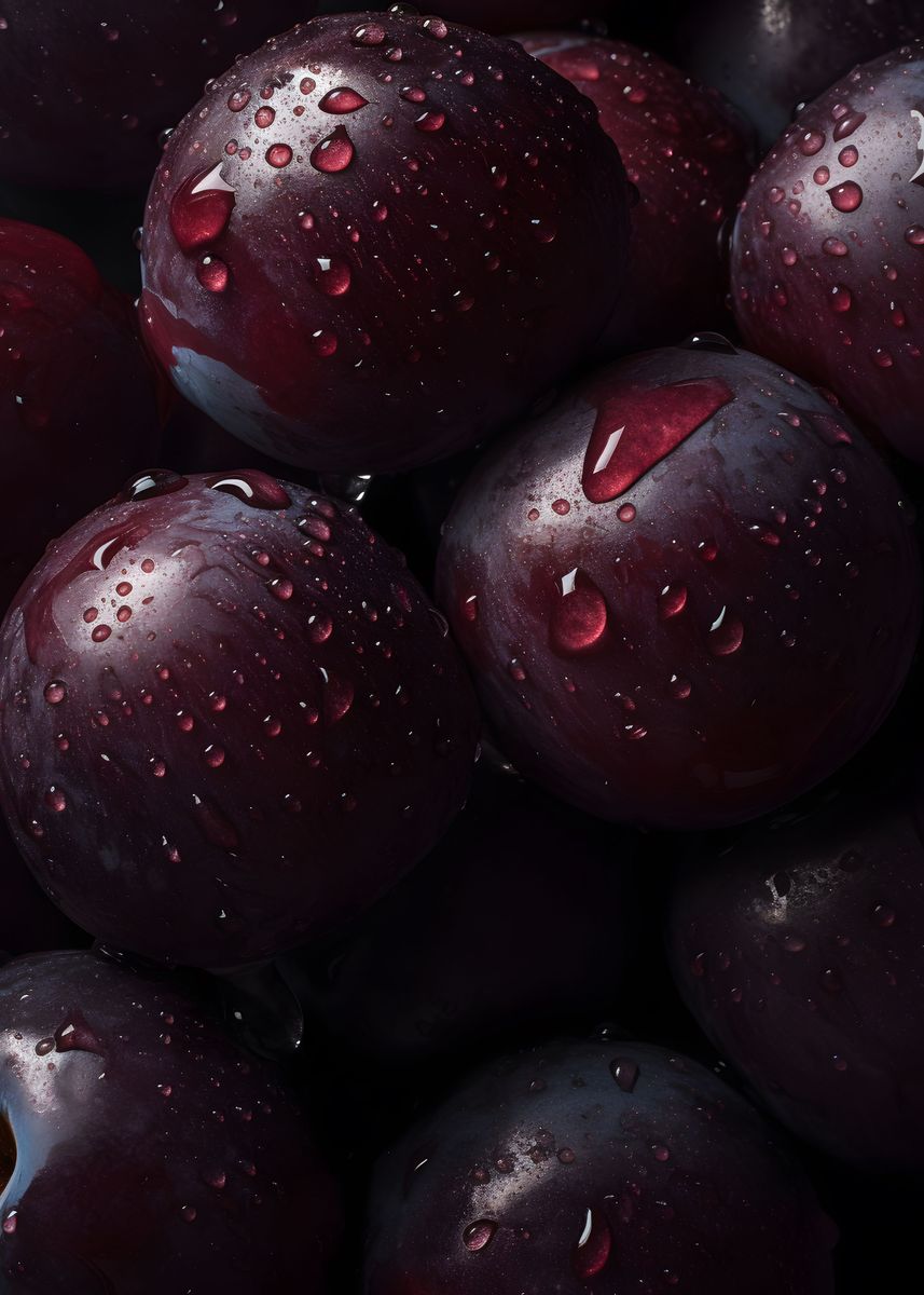 'Plums' Poster, picture, metal print, paint by GoodLifeImages | Displate