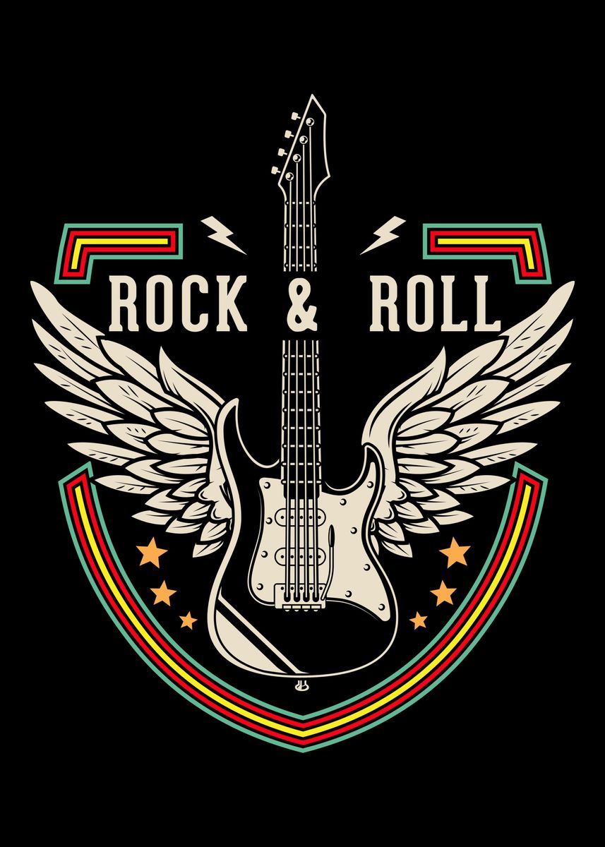 'Rock and Roll Music' Poster by professionaldesigns | Displate