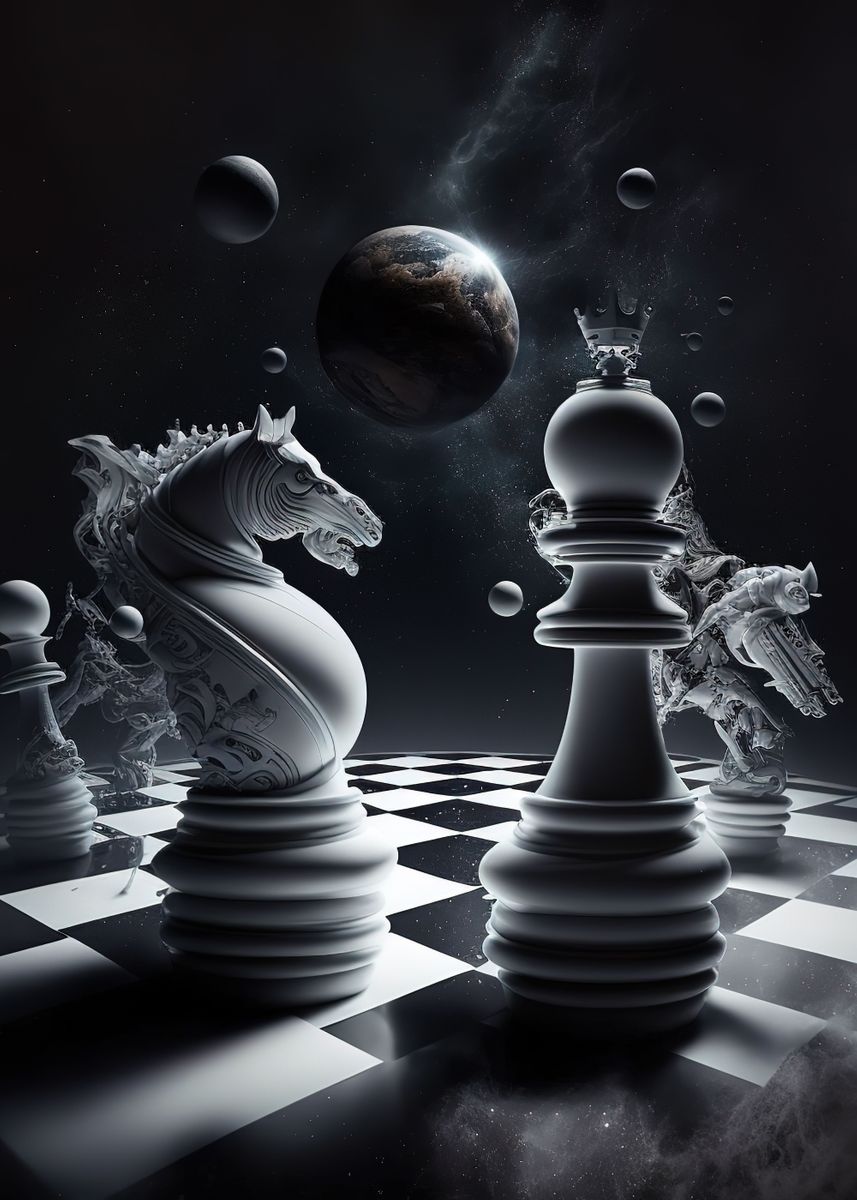 game chess ' Poster, picture, metal print, paint by Hari Buckner, Displate  in 2023