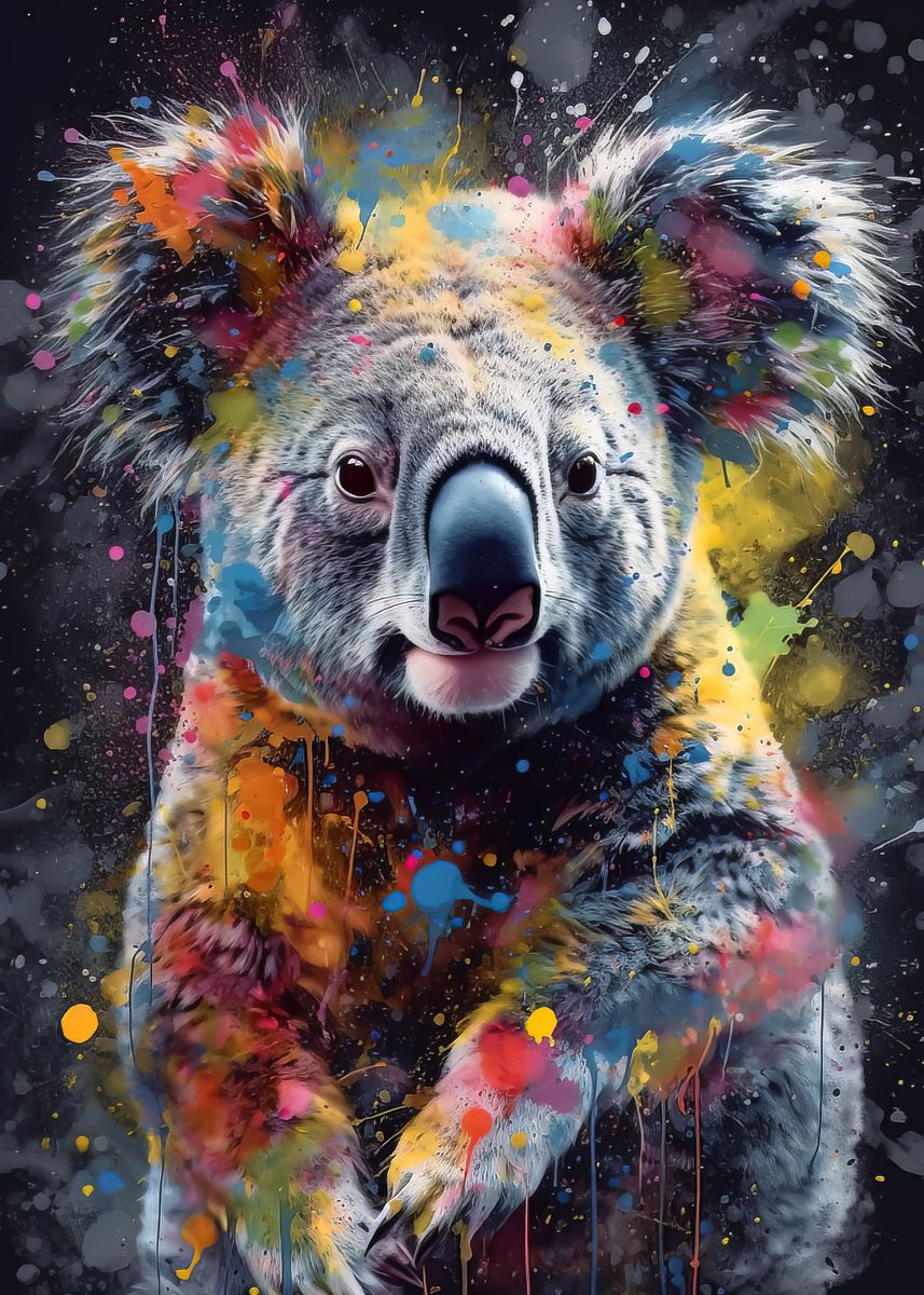 Koala painting' Poster, picture, metal print, paint by Arnas