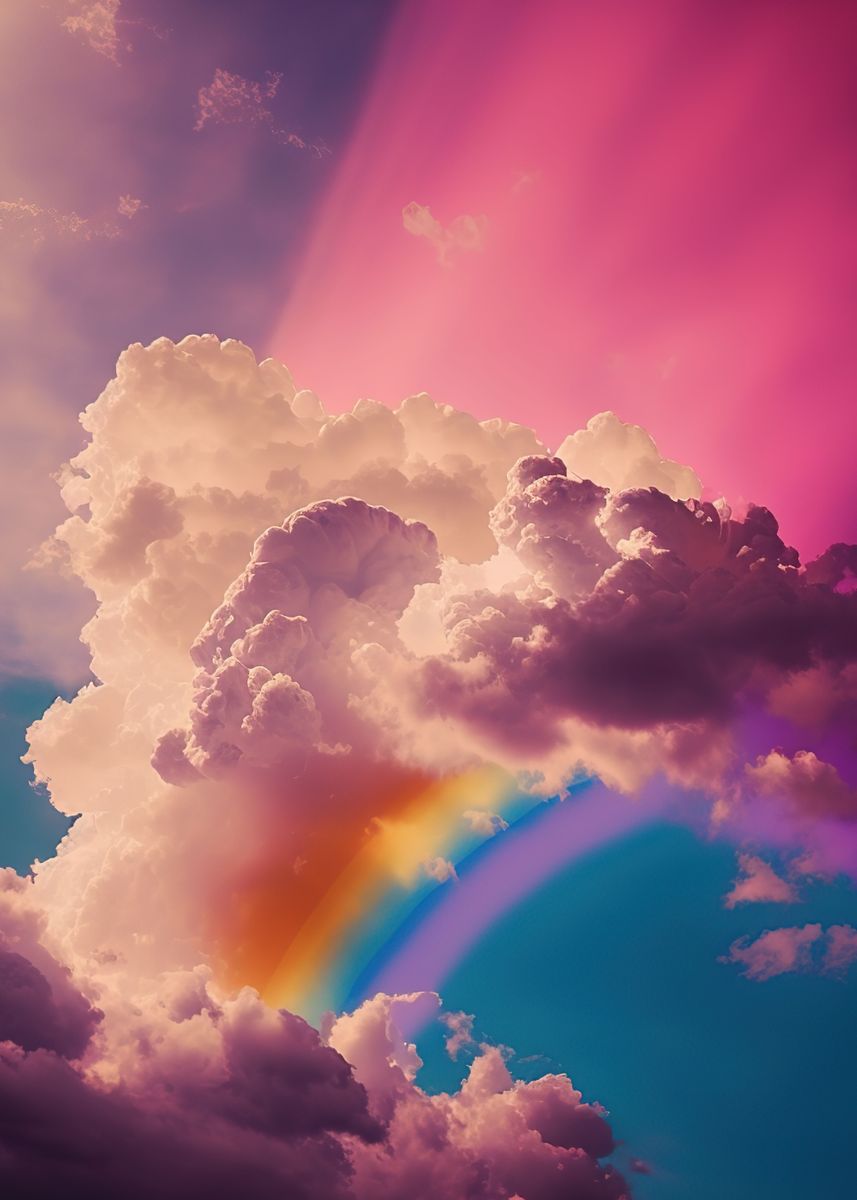 'Clouds and rainbows' Poster, picture, metal print, paint by King Kean ...