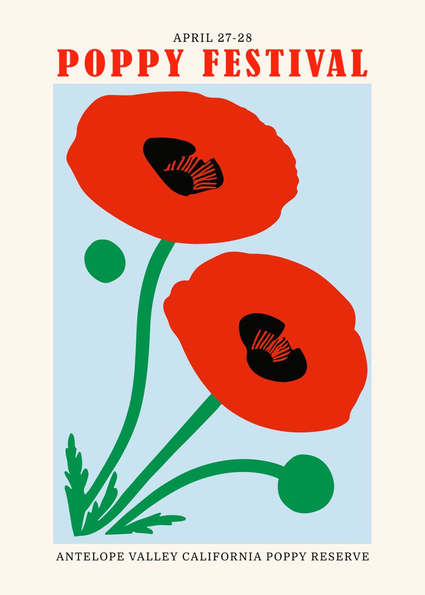 'California Poppy Festival' Poster by HyggeStudio Displate