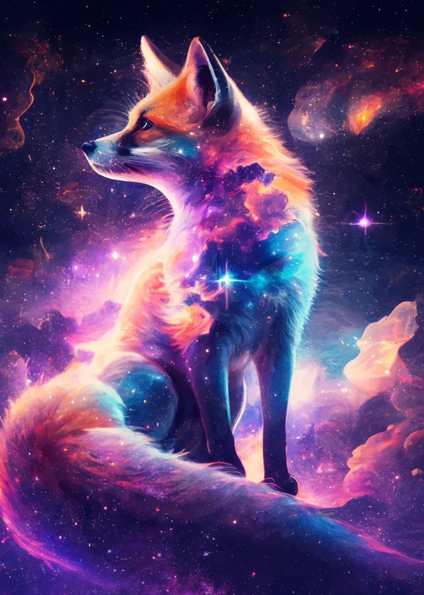 'Fox Constellation' Poster, picture, metal print, paint by Bloomoon ...