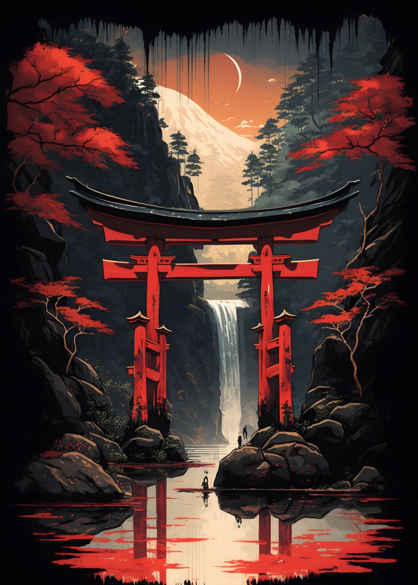 Torii Gate Poster Picture Metal Print Paint By Elz Art Displate