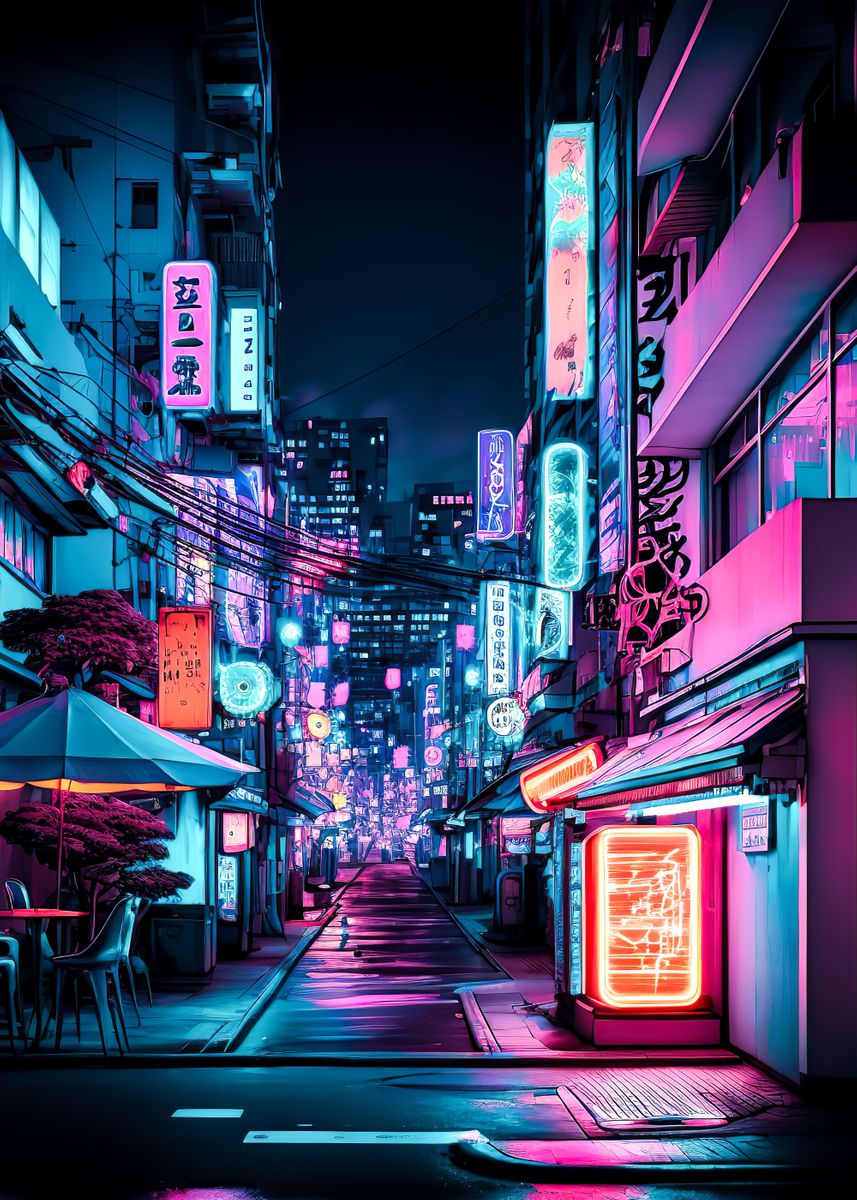 'Tokyo japan neon' Poster, picture, metal print, paint by Anime Poster ...