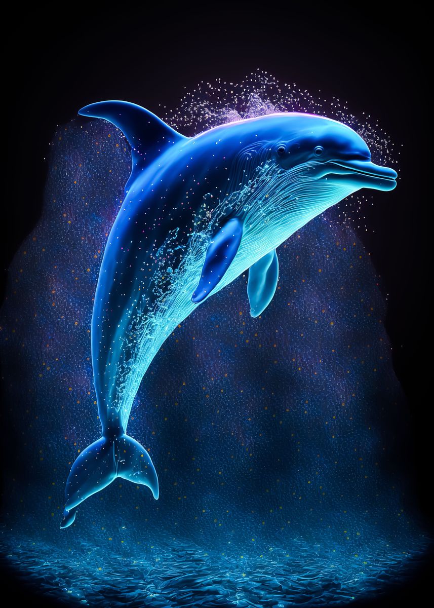 'dolphin neon' Poster by Zachariah Stacey | Displate