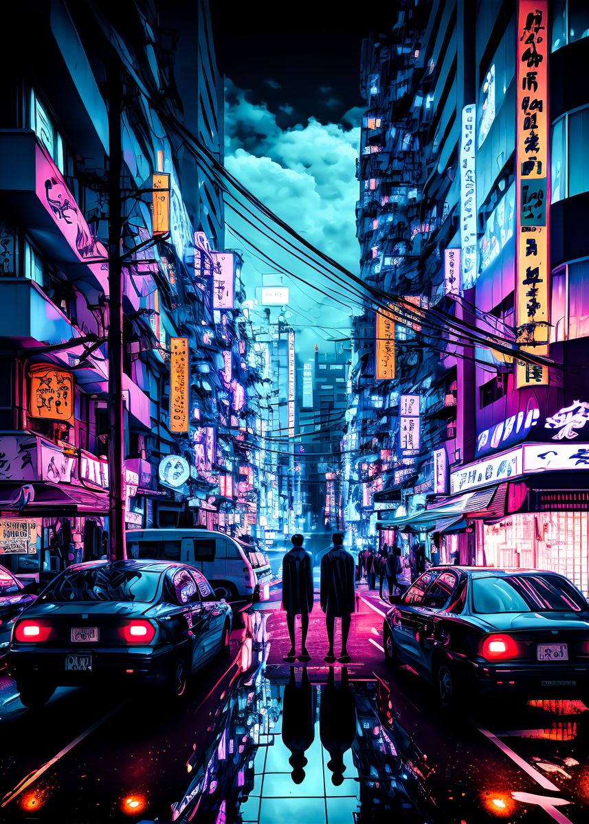 'Tokyo japan neon' Poster, picture, metal print, paint by Anime Poster ...