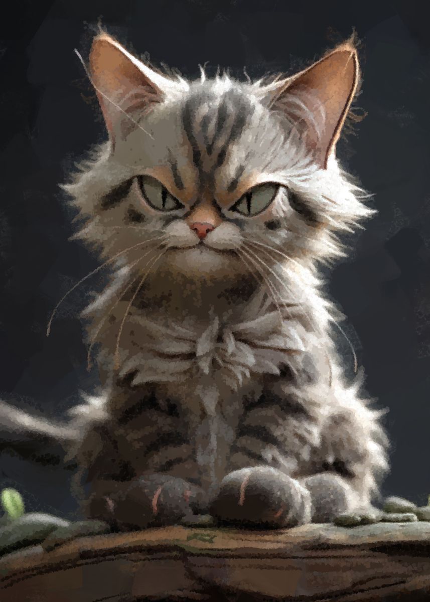 ANGRY CAT GLOSSY POSTER PICTURE PHOTO kitten kitties cute funny cool kitty  57