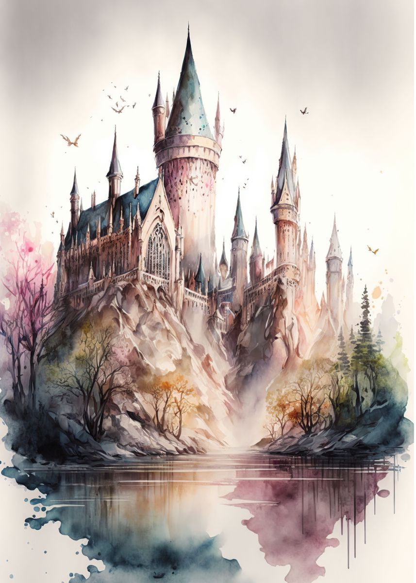 'Castle Landscape' Poster, picture, metal print, paint by Yannis Denton ...