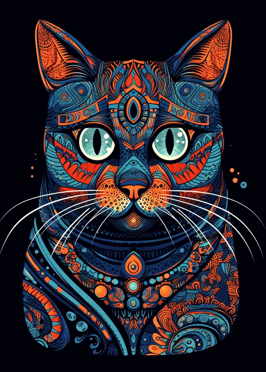 'Fashion Cat Style Abstract' Poster by 4147 Studios | Displate