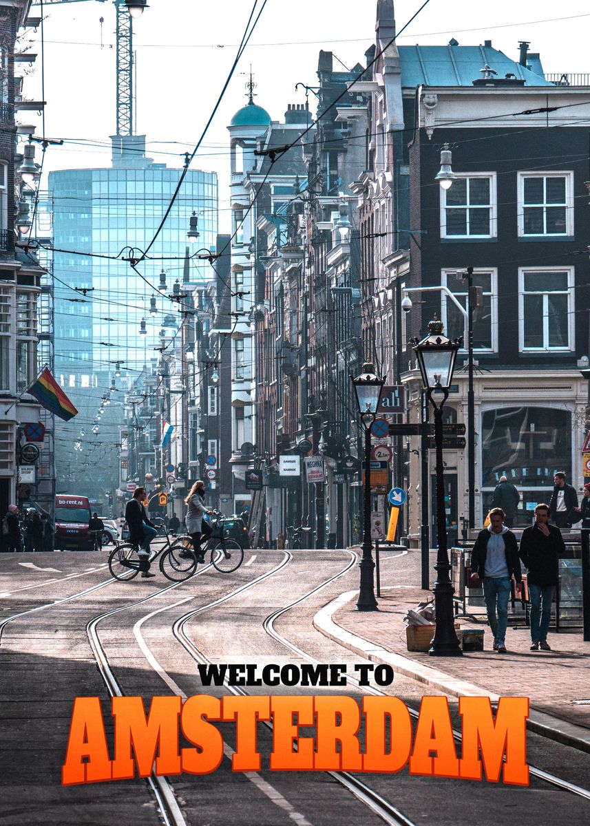'Amsterdam City Poster' Poster, picture, metal print, paint by Mari ...