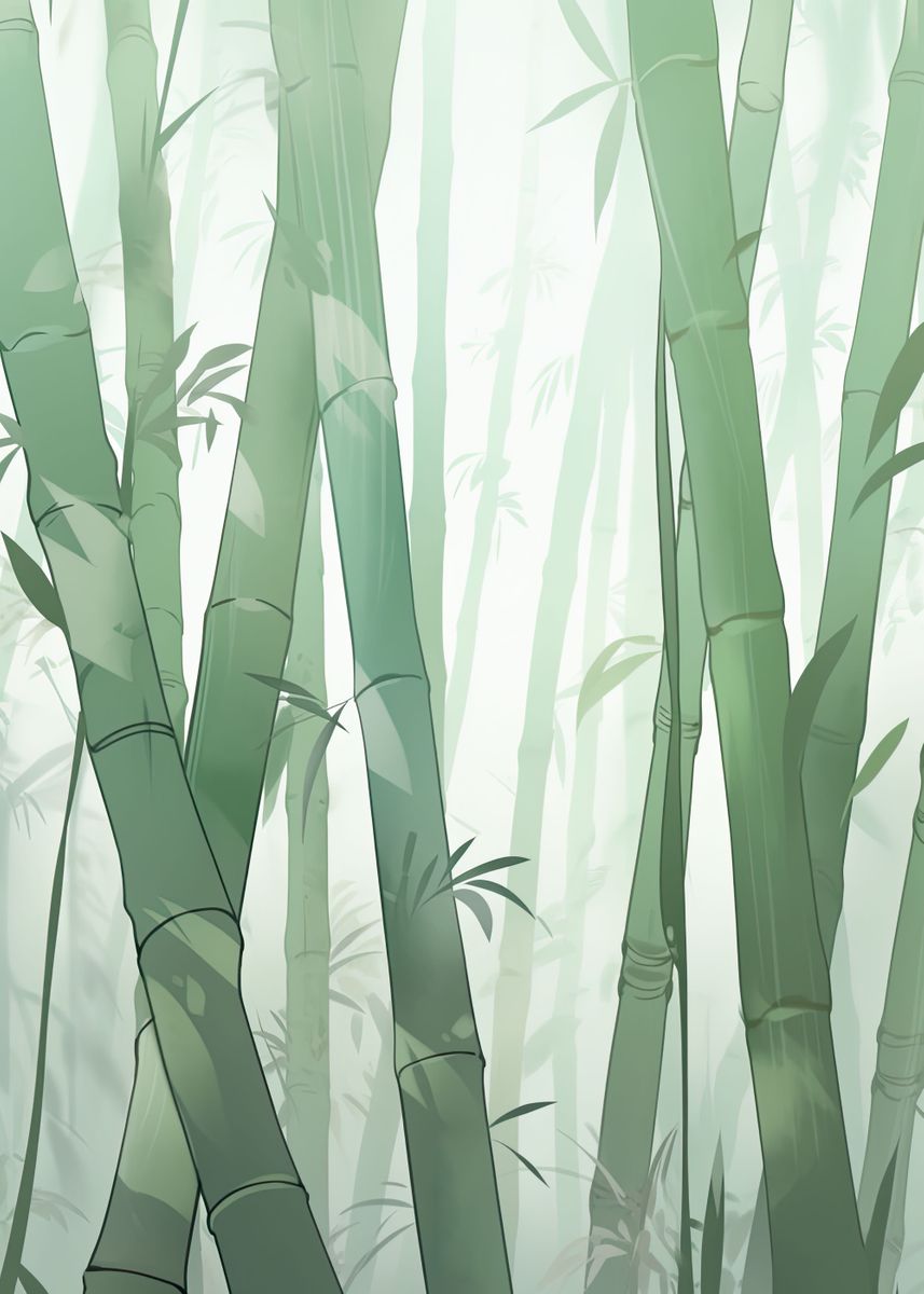 'Bamboo Zen Forest' Poster by mcmtdesigns | Displate