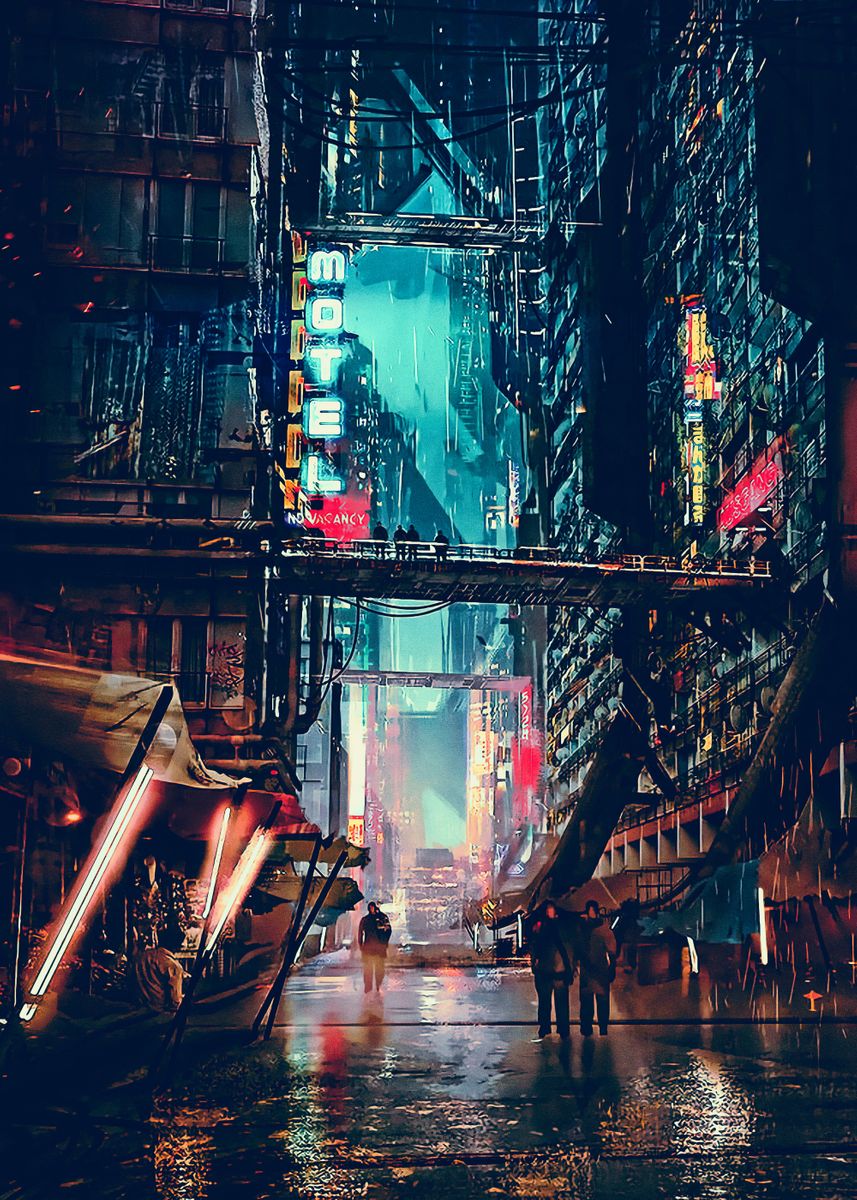 'Cyberpunk Cityscapes' Poster, picture, metal print, paint by tobirama ...