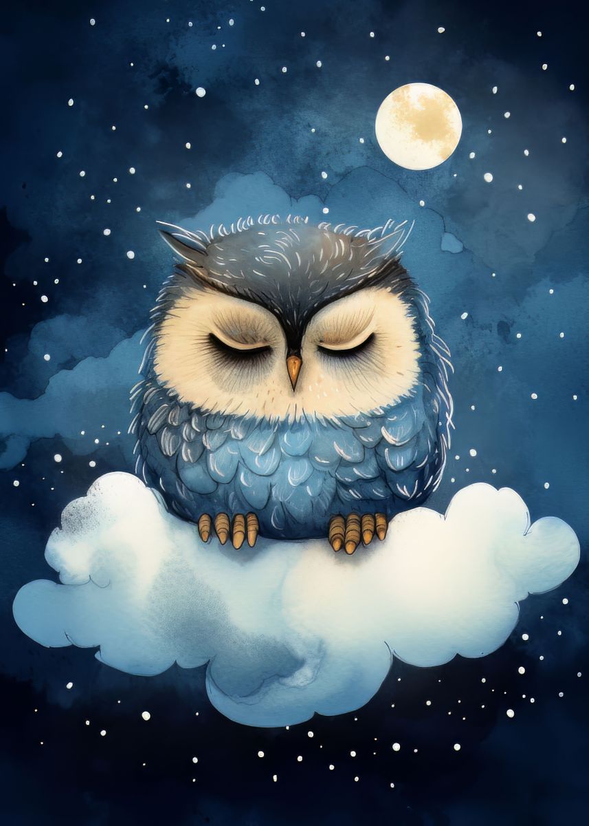 'Good Night Owl' Poster, picture, metal print, paint by Scott Prokop ...
