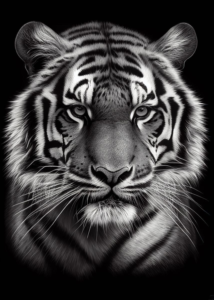 Photo & Art Print Face to face with white bengal tiger