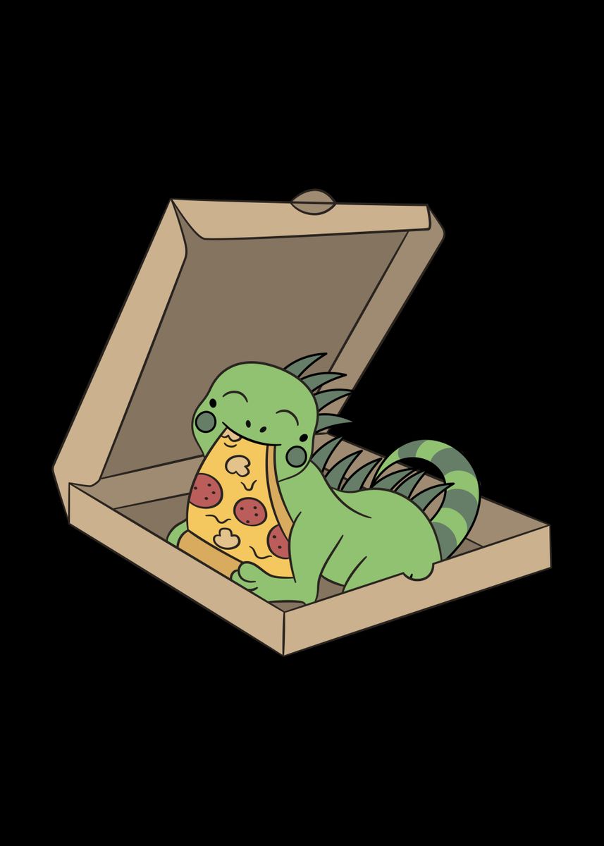 'Iguana Pizza ' Poster by PetPrints Displate